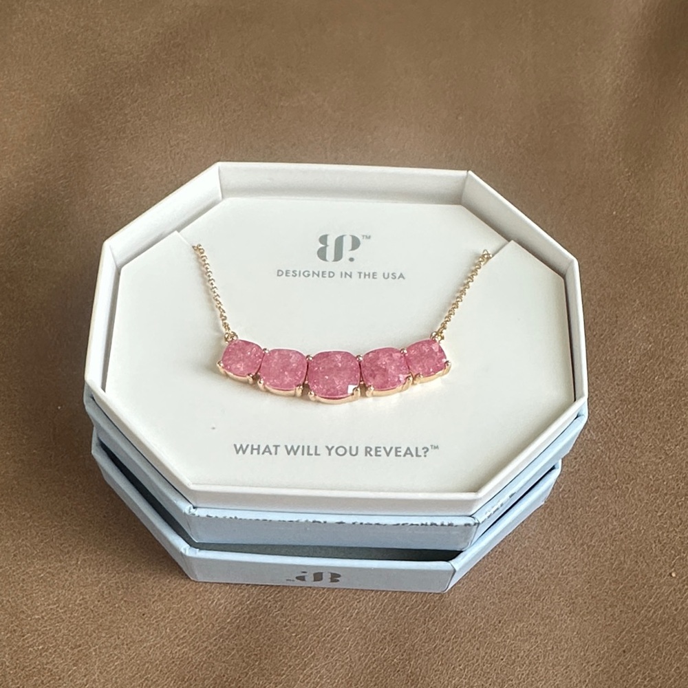 BP NK11012 Rose Ice Crystal Necklace with Gold plated Chain